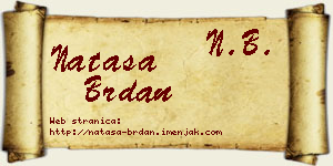 Nataša Brdan vizit kartica